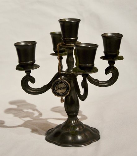 Chandelier de table pour 5 bougies couleur crème antique par Chic Antique