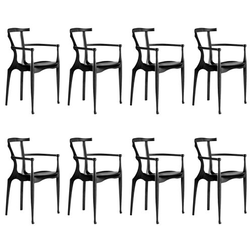 Black Gaulino Chairs by Oscar Tusquets for BD Barcelona, Set of