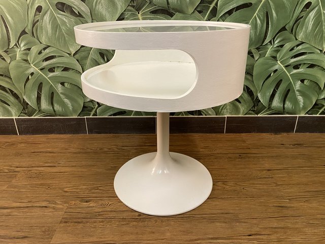 Space Age Luna Side Table With Glass Plate From Opal Mobel For Sale At Pamono