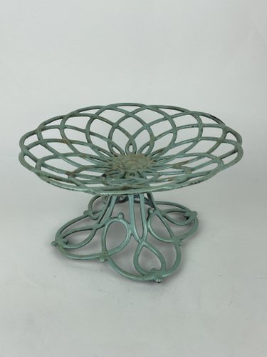 French Enameled Metal Fruit Basket Stand, Late 20th Century