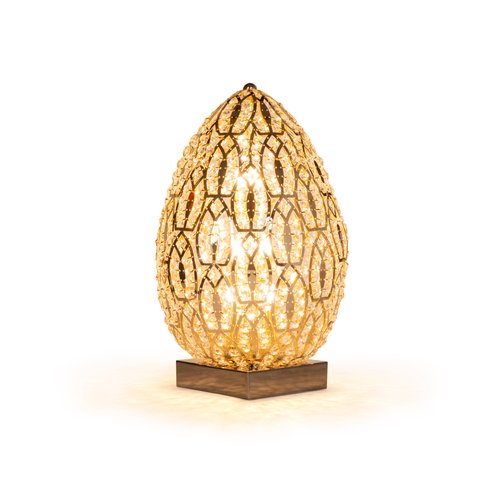 Crystal Egg Arabesque Table Lamp, Egg Shaped Mosaic Table Lamp