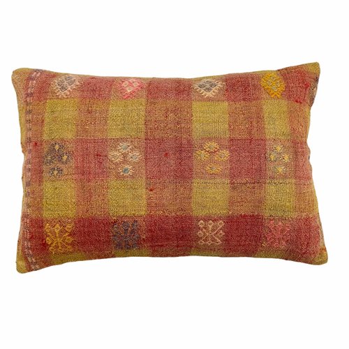 orange checked cushions