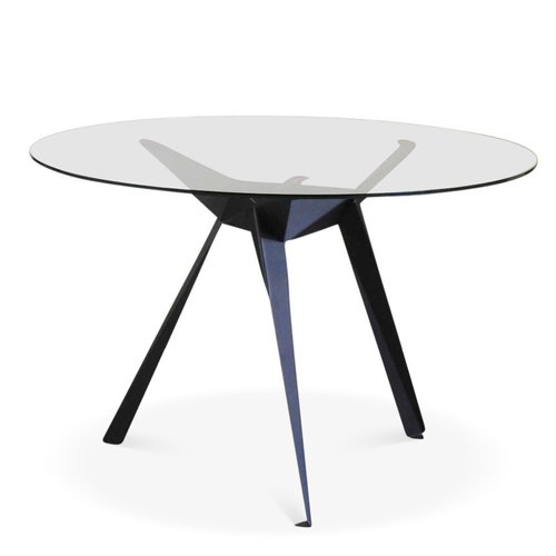 Black Powder Coated Steel Glazed Origami Circular Dining Table By Anthony Dickens For Heals For Sale At Pamono