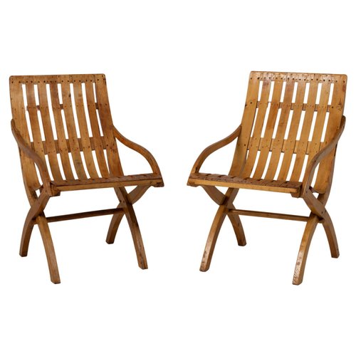 20th Century Swedish Grace Bare Wood Armchairs, Set of 2 for sale at Pamono