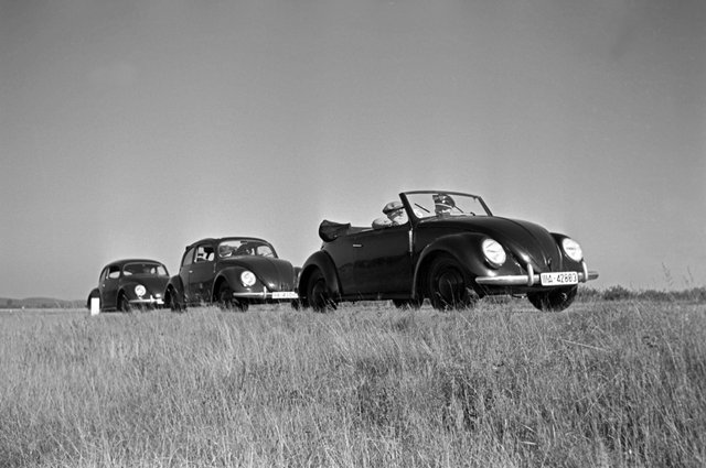 Three Models of the Volkswagen Beetle, Germany, 1938