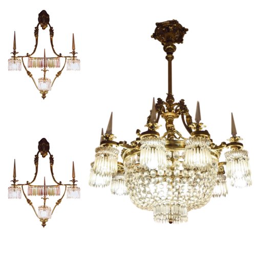 Large Bronze And Crystal Tassel Chandelier From Baccarat Set Of 3 For At Pamono Crystal Tassel Chandelier, Laval Produces Lamps And Home Lighting Fixtures