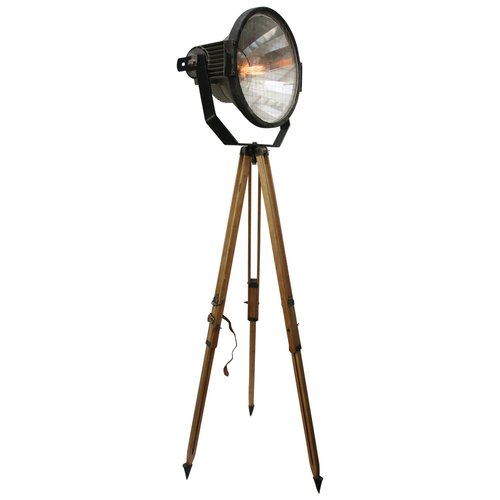 Designer Stehlampe Mit Dreibein Aus Holz – Industrie-Look, Höhe 152 Cm, Strahler