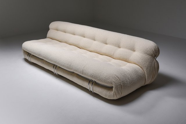 4-Seater Boucle Sofa by Afra and Tobia Scarpa for Cassina for sale