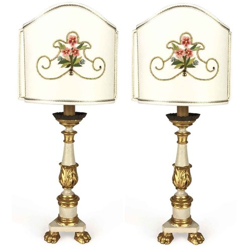 Antique Bedside Lamps With Lampshades, Candlestick Lamp Lampshade