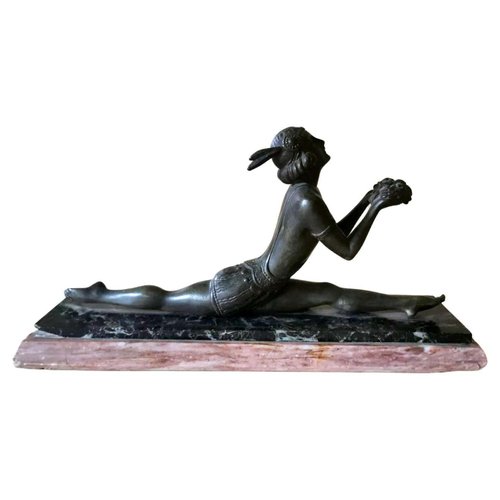 ANCIENNE STATUETTE DANSEUSE Deesse Saraswati Bouddha Bronze Thailande
