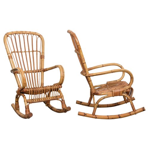 Vintage bamboo rocking chair store