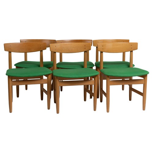 Scandinavian Modern Oak Dining Room Chairs by Børge Mogensen for