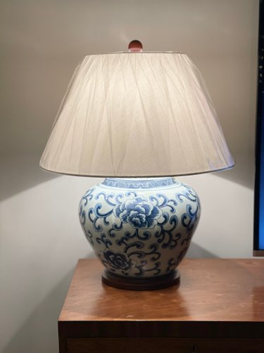 Chinese Blue Porcelain Table Lamp By, Porcelain Ginger Jar Table Lamps