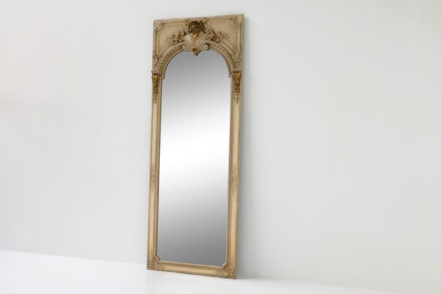 Specchio da terra grande Mid-Century moderno in legno dorato, anni '50 in  vendita su Pamono