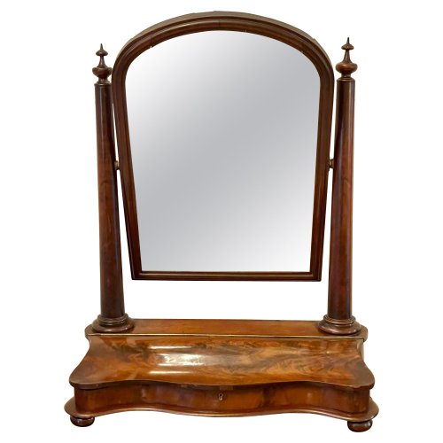 Large Antique Mahogany Dressing Table Mirror