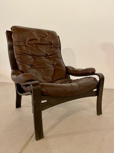 Vintage leather lounge chair clearance