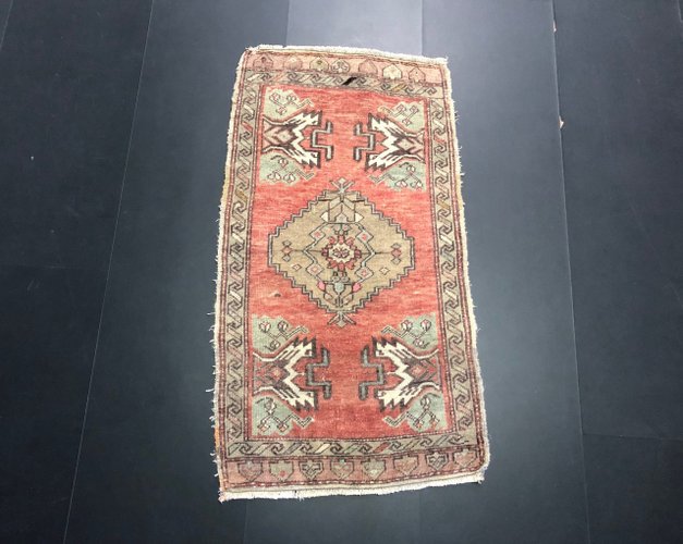 Small Turkish Faded Handmade Rug for sale at Pamono