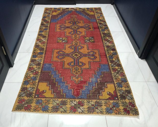 Handmade Red Rug for sale at Pamono