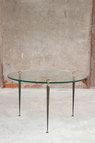Modernist French Bronze Glass Coffee, Maison Jansen Brass And Glass Coffee Table