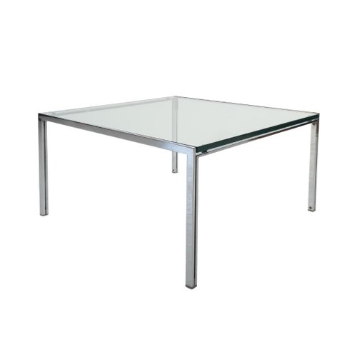 Square Glass And Steel Coffee Table For, Square Glass Side Table