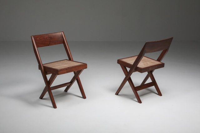 Library Chair by Pierre Jeanneret Set of 2