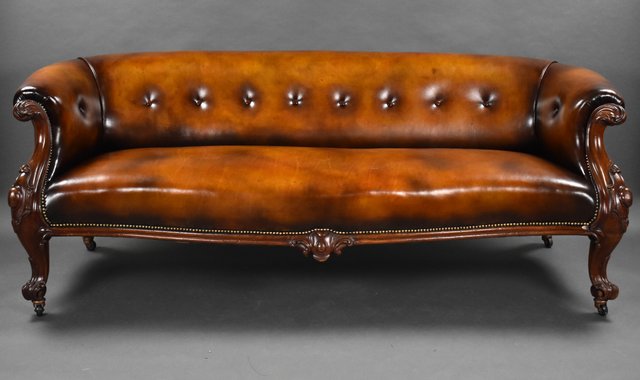 Victorian leather couch clearance
