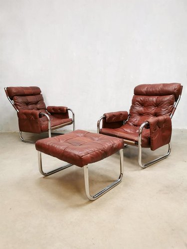 70s leather chair best sale