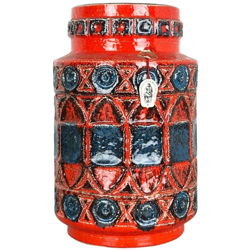 Fat Lava Pottery 92 35 Vase by Bay Ceramics, Germany, 1960s Fat Lava Pottery 92 35 Vase by Bay Ceramics, Germany, 1960s