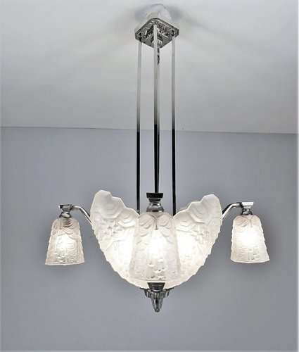 Art Deco Deckenlampe von André Nuet & Charles Schneider bei Pamono kaufen