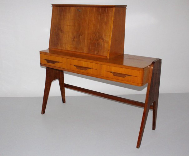Mid Century Sekretär aus Esche & Nussholz, 1950er Mid Century Sekretär aus Esche & Nussholz, 1950er