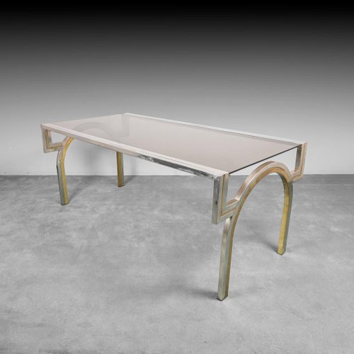 Brass Metal Dining Table, 1970s for sale at Pamono
