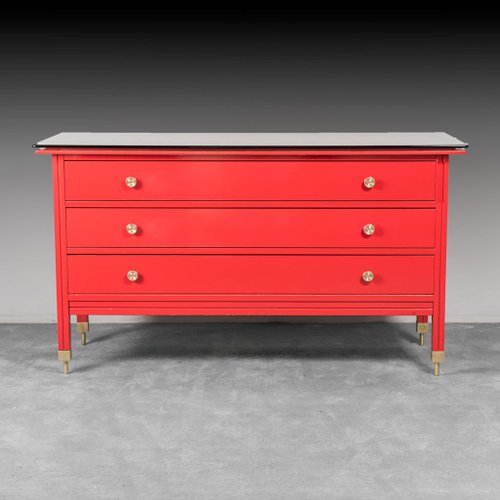 Red chest of clearance drawers