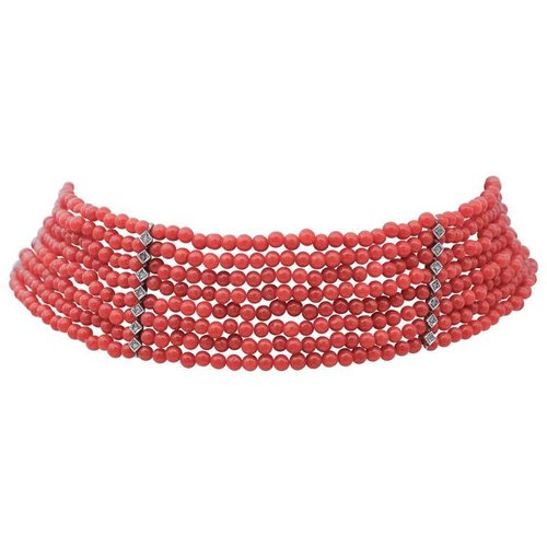 Coral outlet choker necklace