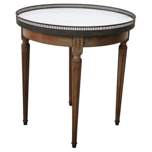 Vintage Round Coffee Table With Marble, Small Round French Country Coffee Table