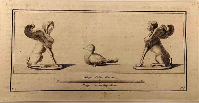 Sphinx, Ancient Roman Frescoes, Original Etching, 18th-Century for sale ...