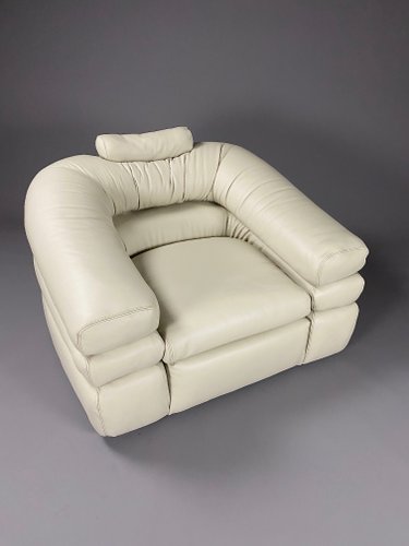 Ivory leather chaise lounge deals