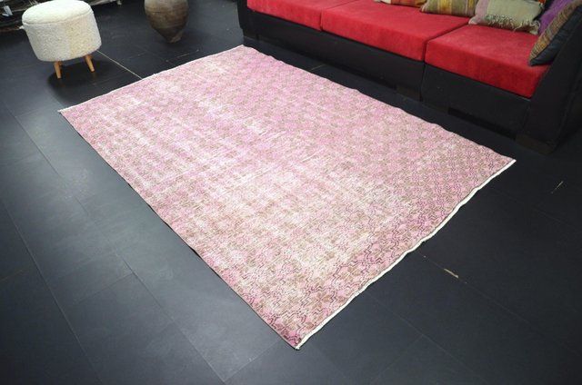 Dyed Wool Chaın Pattern Handmade Rug, Rug Size For 3 X 5 Table