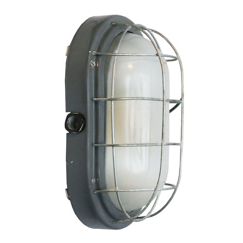 Image showcasing Vintage Gray Industrial Metal Sconces in Frosted Glass for sale at Pamono
