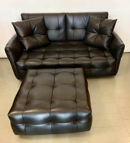 Duvet Sofa Ottoman From Poltrona Frau, Black Leather Sectional Couch Big Lots