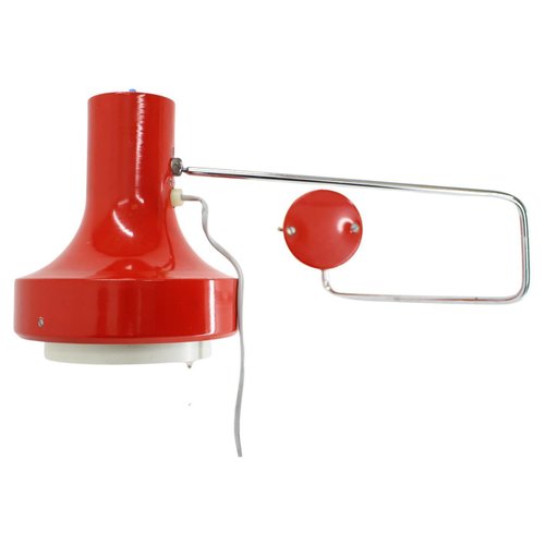 Red Wall Lamp by Josef Hurka, Czechoslovakia, 1960s for sale at Pamono