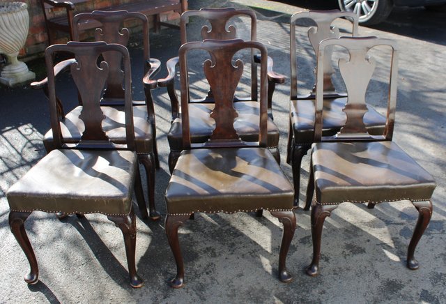 Queen Ann Style Chairs In Mahogany, Antique Dining Room Tables In Johannesburg