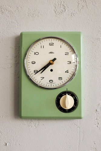 Vintage Czechoslovakian Kitchen Wall Clock with Timer from Prim, 1960s