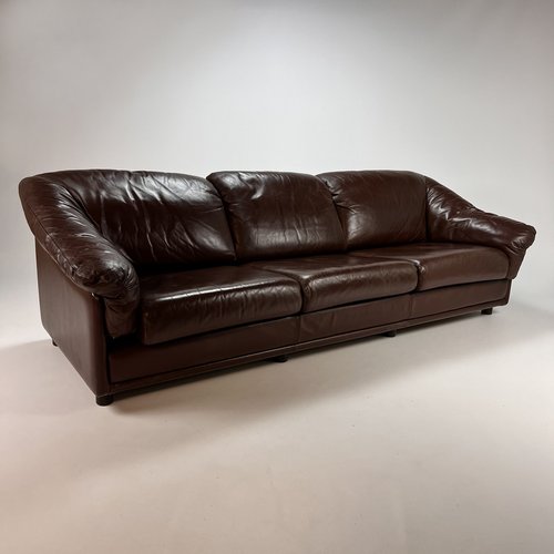 Vintage 3 Seater Leather Sofa from Leolux 1970s for sale at Pamono