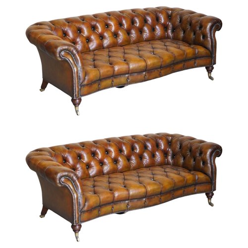 Leder Chesterfield Sofas von Howard Sons 2er Set bei Pamono kaufen