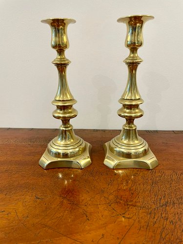 Viktorianische Messing Kerzenständer, 2er Set