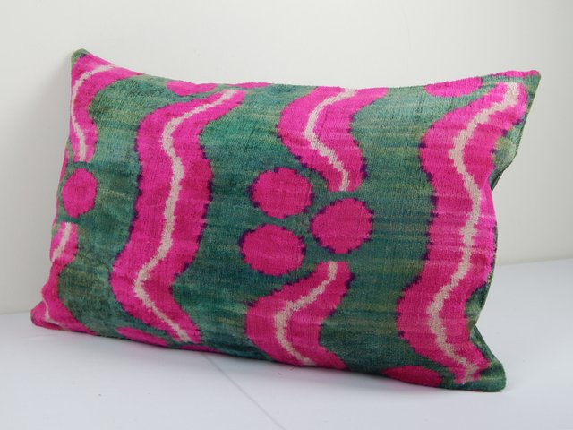 purple ikat pillow silk ikat cushion boho ethnic pillow