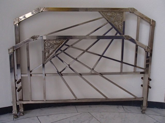 Art deco iron bed top