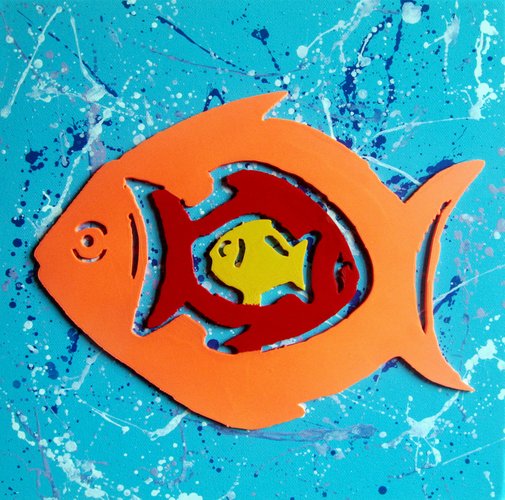 Original painting Plastics are the New Fish