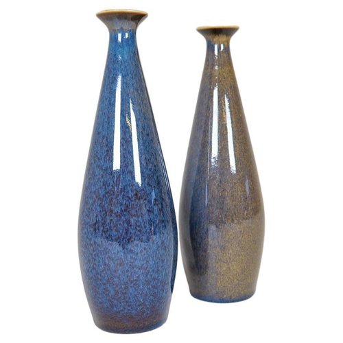 Vase Céramique Bleu Vintage Carl-Harry Stålhane Pour Rörstrand - Scandinave Années 1940