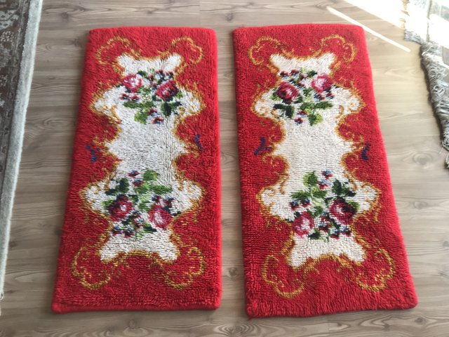 Small Colorful Rugs in Thick Wool, 1970s, Set of 2 for sale at Pamono